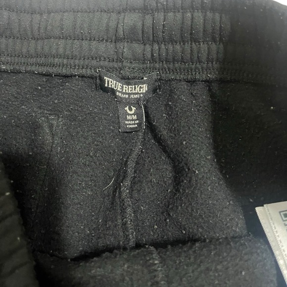 True Relgion Black Sweatpants With Gold Logo Womens Size Medium - Picture 4 of 4